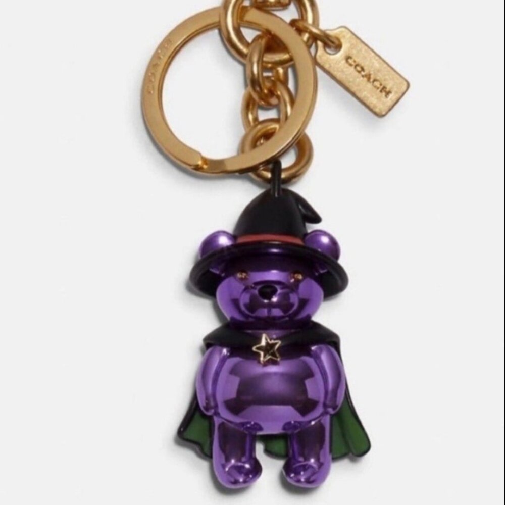 Coach Teddy Bear Witch Keychain